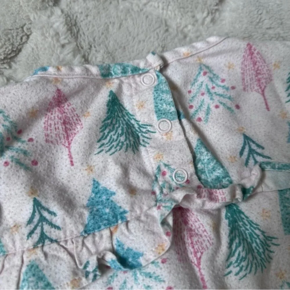 Posh Peanut | Pink Christmas Trees Flannel Nightgown | Size 5T-6T